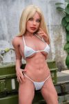 125cm TPE Sex Doll in Light Blue Bikini, Muscular Blonde Fitness Companion